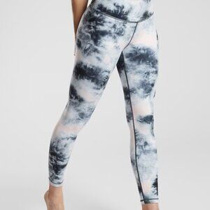 Athleta Leggings Elation Ice Dye Petite Small, Length 7/8 Grey Pink Black Yoga